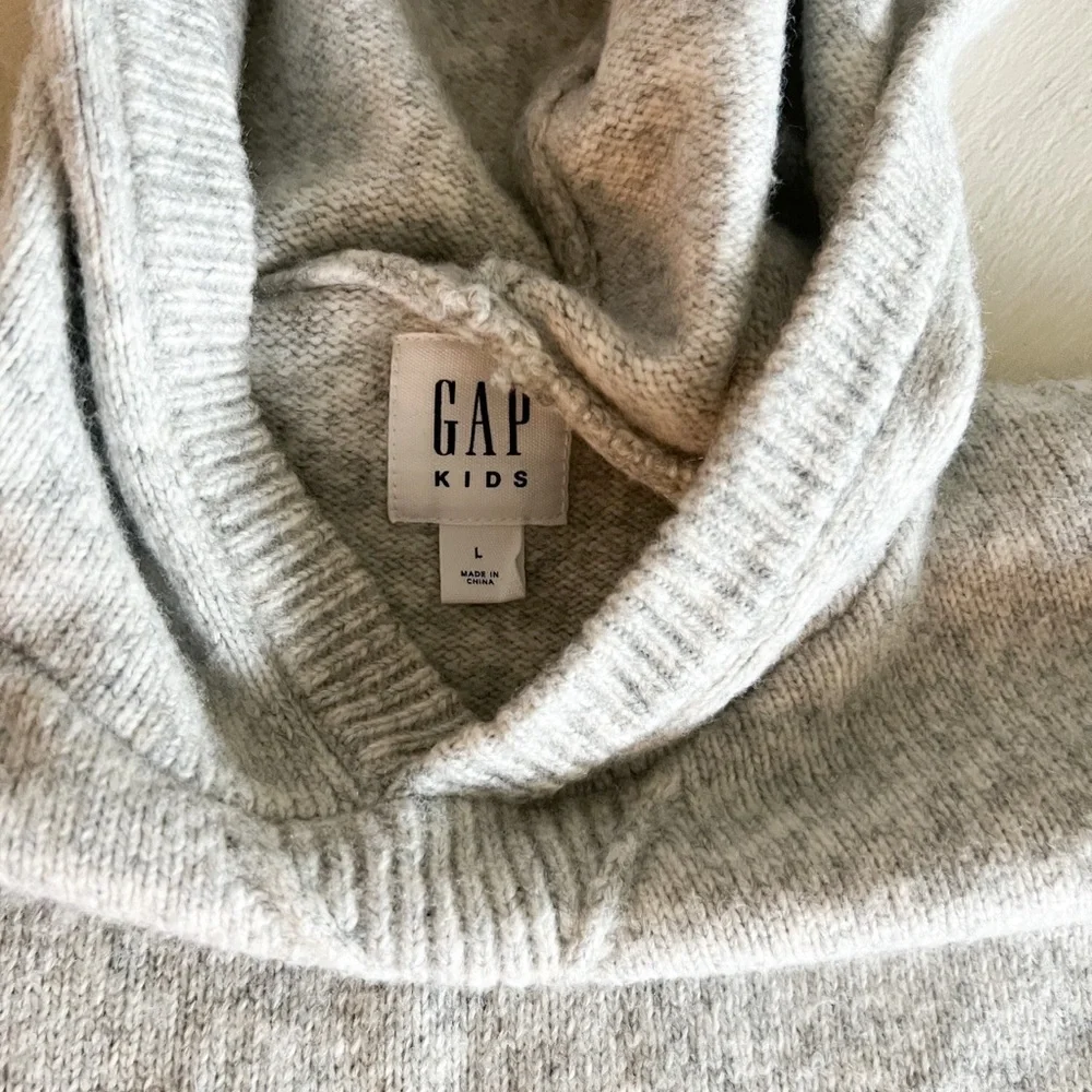 GAPKids Light Gray Hooded Pullover Sweater Hoodie Boys Size Large